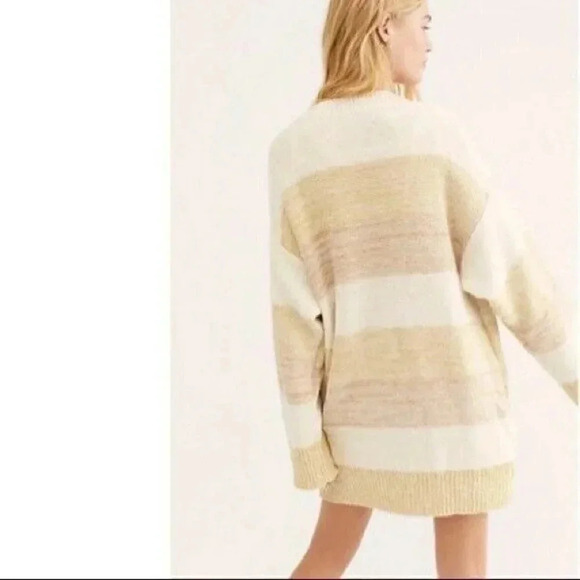 Free People Size XS Grains Combo Southport Beach Oversized Cardigan Sweater NEW! - Picture 5 of 10